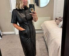 Soft faux leather dress