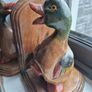 Vintage Hand Carved Duck Bookends  Lovely Decorative Pair Image 2