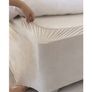 Floor standing suede headboard for double bed Image 3