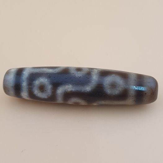 Vintage 9 Eyes Himalayan Tibetan Agate Dzi Bead Amulet