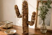 Handwoven Cactus Jewelry Stand Natural Woven Display Holder