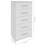Tall Chest of Drawers Chipboard 41x35x106 cm White Image 2