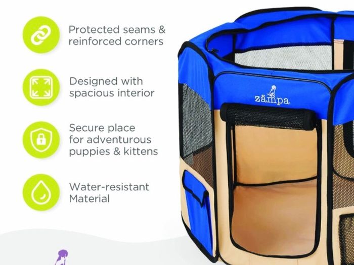 Pop Up Portable Playpen for Dog and Cat, Foldable | Indoor / Outdoor Kitten Pen & Travel Pet Carrier + Carrying Case (FREE POSTAGE)