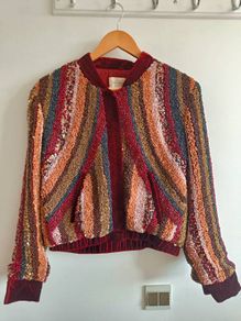 Statement Piece Sezane Paris Beaded & Velvet Jacket