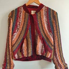 Sezane Paris Beaded & Velvet Jacket