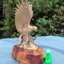 Vintage cast brass eagle on bog oak Image 4