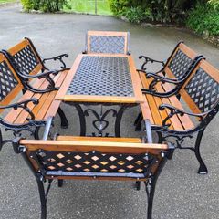 Cast iron tables and chairs