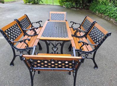 Cast iron table and chairs