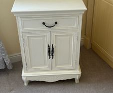 Ornate bedroom locker / Cabinet finished in antique cream white