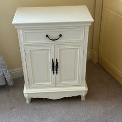 Ornate bedroom locker / Cabinet finished in antique cream white