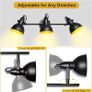 Spotlights Ceiling Lights Rotatable 3 Way Retro Kitchen Spot Light Fittings Black Spotbars 240V for Living Room, Incl. 3X 4W E14 LED Bulbs 2700K Image 3