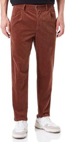 HUGO BOSS Men's Schino-Shyne Flat Corduroy Trousers, Brown XXL, 38W/32L