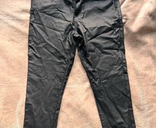 Vero Moda Black Coated Skinny Pants - Size L (UK 14-16)