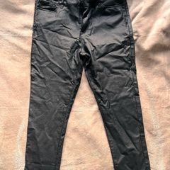 Vero Moda Black Coated Skinny Pants - Size L (UK 14-16)