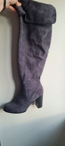 Grey Over The Knee Boots