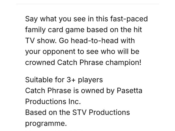 Brand New Catch Phrase Card Game - RRP - 9.99