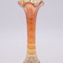 Orange Marigold Ripple Carnival Glass Vase vintage mint Image 3