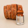 Unisex Genuine Leather Belt Vintage Embossed Design with Antique Buckle Casual & Formal Waist Belt Image 10