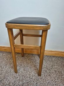 Rare Mid-Century Beech Utility Stool  Pristine Mint Condition
