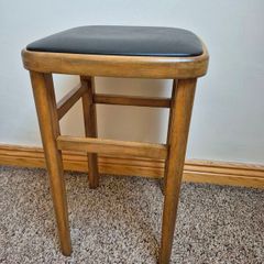 Rare Mid-Century Beech Utility Stool  Pristine Mint Condition