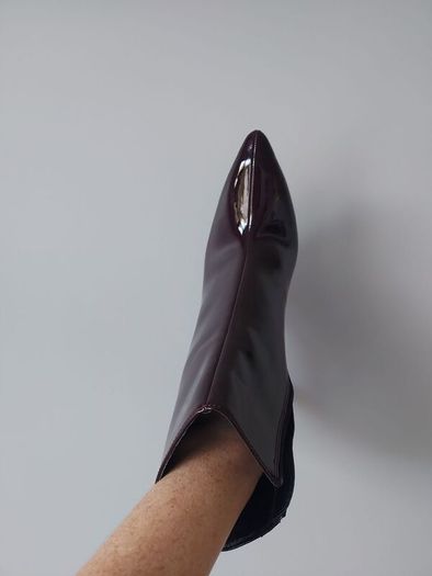 M&S ladies patent burgundy ankle boots (brand new)