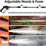 Electric Pressure Washer,1300w Max.100Bar Power Washer,Jet Washer with Foam Cannon for Cars/Fences/Driveways/Home/Patios Image 3