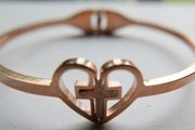 Cross in Heart Bangle Bracelet