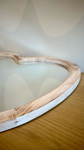 Heart-Shaped Wooden Mirror 65cm