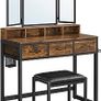 Dressing table industrial design dressing table, dressing table, cosmetic table with 3-piece folding mirror Image 2