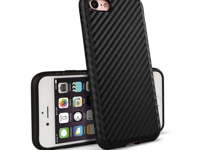 Shockproof Case For iPhone 7 8 SE XR 11 12 Carbon Fibre Design Back Cover