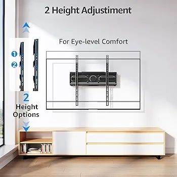 TV Wall Bracket for Most 26-70 Inch LED, LCD, OLED Flat & Curved TV, Full Motion TV Mount with Swivels Tilts Extends Double Arm Holds up to 45kg, Max VESA 400x400mm