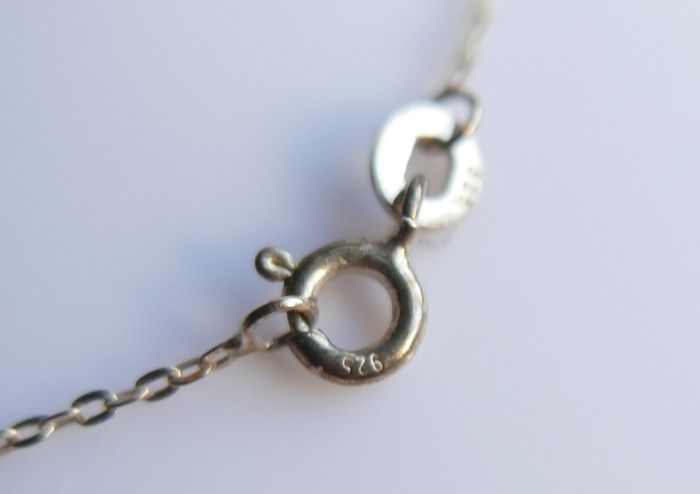 Vintage Sterling Silver 925 Half Moon and Star Necklace Pendant length 18" - 2,7g