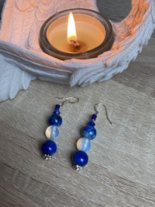 Handmade Archangel Michael Opalite Crystal Earrings For Protection And Increasing Energy