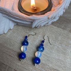 Handmade Archangel Michael Opalite Crystal Earrings For Protection And Increasing Energy