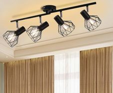 NEW SALE | 4 Way GU10 6W Ceiling Light Fitting, Spot Light Ceiling Spotlight Swiveling Lamp Light Bases Angle Adjustable for Kitchen Bedroom Living Room and Showroom