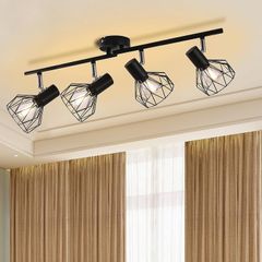 NEW SALE | 4 Way GU10 6W Ceiling Light Fitting, Spot Light Ceiling Spotlight Swiveling Lamp Light Bases Angle Adjustable for Kitchen Bedroom Living Room and Showroom