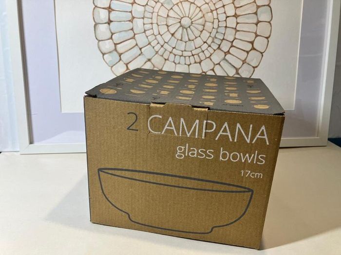New Campana Glass Serving Bowls (Box of 2)