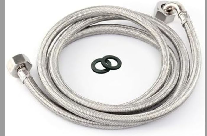 Flexible Hose 2 meters long  equals 200 cm for Washing Machine and Dishwasher in Stainless Steel,