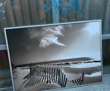 Black and white beach picture painting frame