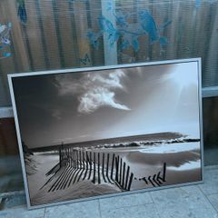 Black and white beach picture painting frame