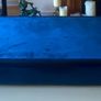 Storage/Blanket Box Ottoman Footstool Toybox Blue Velvet Image 3