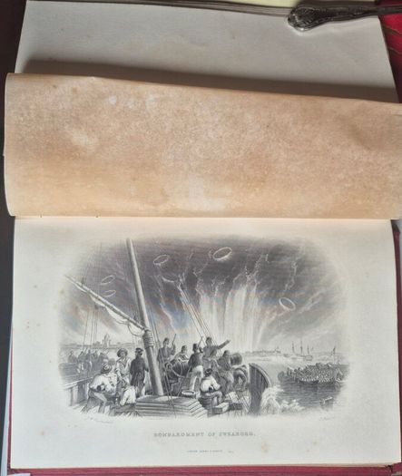 J.S. Virtue. History of the war against Russia. Illustrated. NOLAN, Edward H.Nineteenth century, Victorian, publishing, history, military, colonial, advertisement, prospectus, leaflet, broadside, insert, binding, crimson, cloth cases, gilt, subscribers.