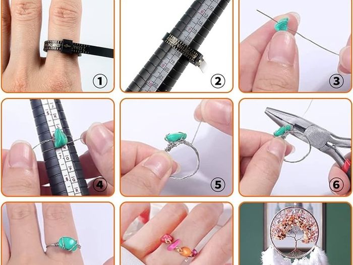 801 Pcs Crystal Jewellery Making Kit, Crystals for Jewellery Making with Crystal Gemstone Beads 5-7mm Stone Bead Drilled Beads for Jewelry Making