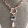 Antique Siiver Plated T-bar Necklace Image 2