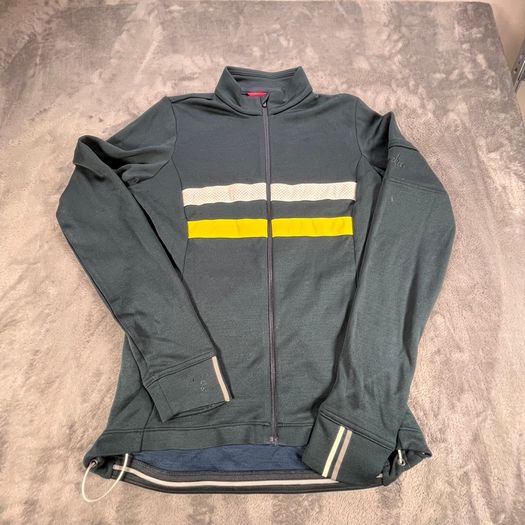 RAPHA Brevet Jersey Womens Small Blue Full Zip Long Sleeve Jacket Wool Blend