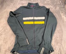 RAPHA Brevet Jersey Womens Small Blue Full Zip Long Sleeve Jacket Wool Blend