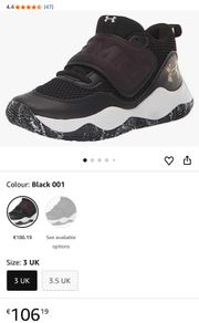Boys Under Armour runners UK 4.5