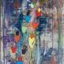 Original Abstract Painting of Cyclists Tour De France The Peleton Bike Bicycle Art  Gift Image 2