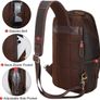 Cowhide Leather Shoulder Backpack Image 3