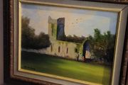 Original Val McGann Oil Painting - Muckross Abbey Killarney